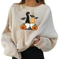 thumbnail image 2 of Sixuan Halloween Sweatshirts for Women, Beige Sweatshirt for Fall Women Fashion 2024 Hoodies, Women's Halloween Pullovers Graphic Print Round Neck Long Sleeve Sweatshirt Tops L, 2 of 6