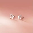 thumbnail image 5 of K-KED Gold Plated 925 Sterling Silver Crystal Butterfly Stud Earrings-Silver, 5 of 6