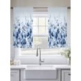 thumbnail image 4 of Blue Blooms Floral Sheer Curtains 45 Inch Length 2 Panels Set, Spring Flowers Botanical Blue Ombre Voile Window Treatment Rod Pocket Small Kitchen Curtains Drapes for Bedroom 52"x45"x2, 4 of 7