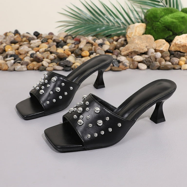 open toe dress shoes in winter White Womens Casual High Heel Sandals Fall Winter Open Toe Ankle Strap  Chunky Heel Dress Shoes