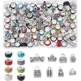 thumbnail image 1 of 80 cuentas de aleación de 8 colores, cuentas espaciadoras europeas con agujeros grandes y kit de eslabones para hacer pulseras de la amistad, collares y joyas., 1 of 6