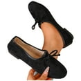 thumbnail image 6 of Women's Bow-Knot Loafers, Suede Round Toe Slip-On Flats, Comfortable Soft Sole Wide Width Casual Dress Shoes for Daily Work Outdoor, Brown/Beige/Black, 6 of 8