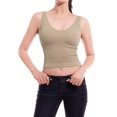 thumbnail image 5 of Made by Olivia Women's Four-way Stretch V-Neck Ribbed Seamless Crop Top -Made in USA, 5 of 6