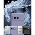 thumbnail image 4 of 3 in 1 for Google Pixel 6A Case, with 2 Pack Screen Protector, with Full Camera Cover Protection，Liquid Silicone Slim Shockproof Protective Phone Case [Microfiber Lining] (Lavender Grey), 4 of 12