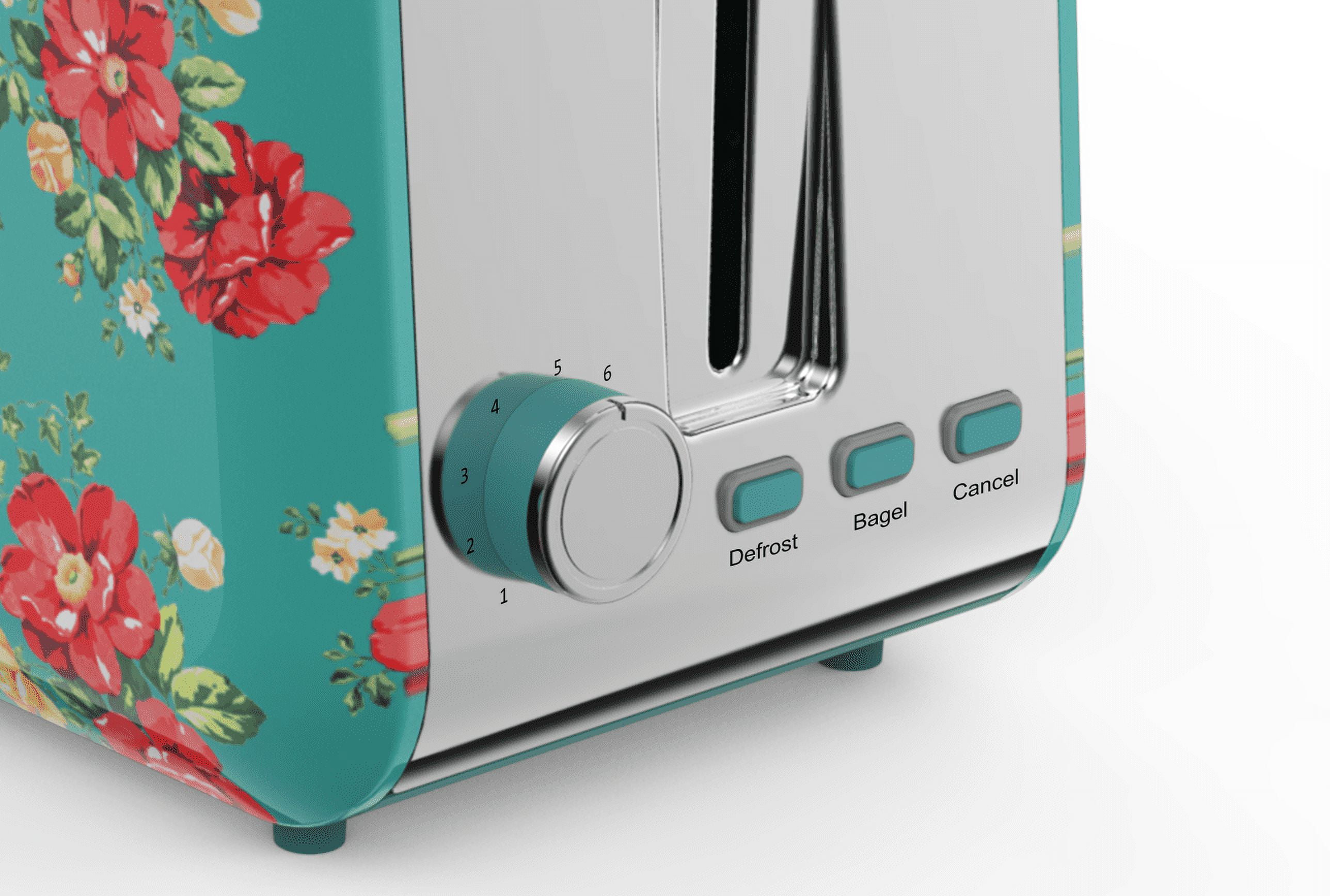 The Pioneer Woman Vintage Floral Green 2 Slice Toaster