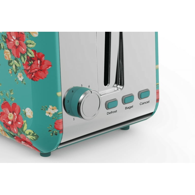 The Pioneer Woman 2-Slice Toaster, White, Red and Green