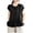 Black, variant on Women's Lavender Short Sleeve Blouse with Ruffle Hem, Button Down Casual Top in Multiple Spring Colors