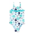 thumbnail image 3 of YiZYiF Little Girls One-piece Swimming Jumpsuit Fish Scales Prints Beachwear Floral Mint Green 6, 3 of 5