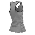 thumbnail image 3 of Women's-New Era  Silver Las Vegas Raiders Lettuce Hem Notch Neck Tri-Blend Tank Top, 3 of 3