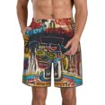 thumbnail image 2 of Jean Michel Basquiat Mens Swim Trunks Quick Dry Board Shorts with Mesh Lining, Breathable Fit Beach Shorts Swimwear Bathing Suits, 2 of 5
