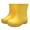Yellow, variant on XIMIN Kid Girl's Thickened Sole Solid Color Anti-Slip Wading Boots Ankle Rain Boots Waterproof PVC Garden Boots Four-Season Fleece-Lined Water Shoes