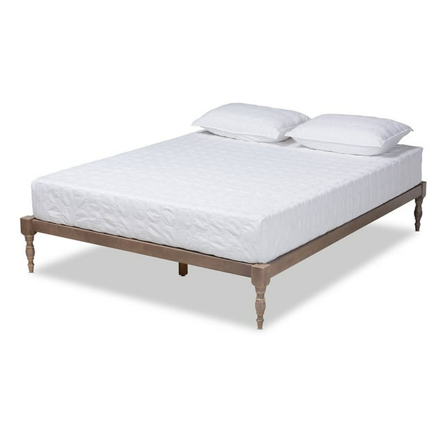 Baxton Studio Iseline Platform Bed Frame, Full, 12.99' High, Modern and Contemporary