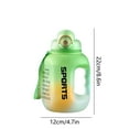 thumbnail image 3 of Large Capacity Plastic Water Bottle 1600ml | Outdoor Sports Gym Kettle with Handle & Straw | Hot & Cold Drink Leak-Proof Design | Durable Lightweight BPA-Free | Gradient Colors | 12x22cm, 3 of 6