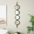 thumbnail image 2 of DecMode 8" x 49" Gold Slim Stacked 4 Layer Chain Wall Mirror with Round Pattern, 2 of 9
