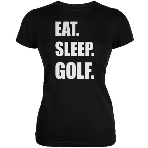 Eat Sleep Golf Black Juniors Soft T-Shirt - Small