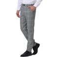 thumbnail image 4 of Lars Amadeus Men's Plaid Dress Pants Slim Fit Flat Front Business Check Trousers, 4 of 6
