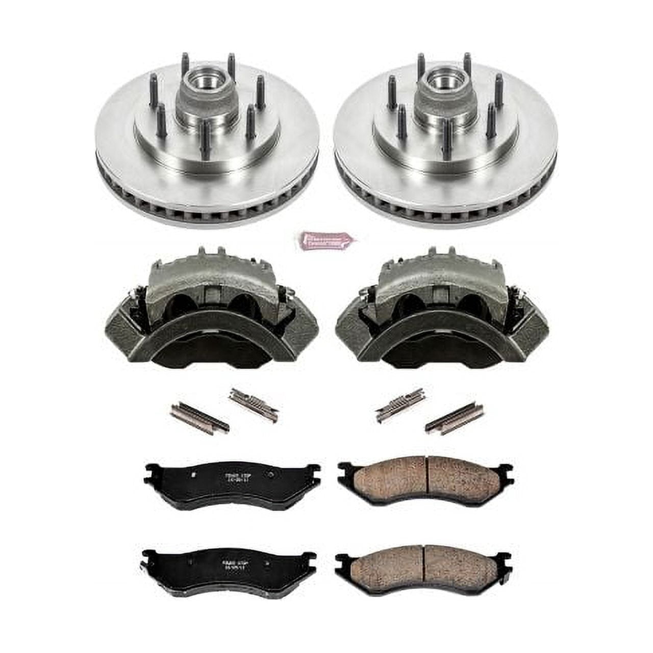 PowerStop Front Stock Replacement Brake Pad and Rotor Kit with Calipers Fits: FORD Select Models KCOE5138