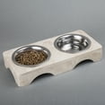 thumbnail image 3 of Creative Home Champagne Marble Arch Double Diner Pet Bowl Set, 3 of 3