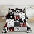 thumbnail image 2 of Homewish Baseball Sport Game Bedding Comforter Set,Boys Ball Gamer Twin Comforter Sets,Red White Black Bedding Set For Boys Teens,Breathable Home Decor Reversible,2pcs, 2 of 8