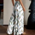 thumbnail image 6 of KDDYLITQ Flowy Pants for Women Petite Palazzo Floral Printed Loose Fit Trousers Summer Beach Wide Leg Elastic High Waisted Pants with Pockets Green 2XL, 6 of 7