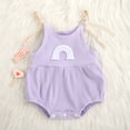 thumbnail image 5 of Douhoow Newborn Girls Sleeveless Ribbed Romper Baby Rainbow Playsuit One Piece Sleeveless Tie-up Jumpsuit, 5 of 9