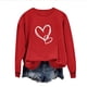 thumbnail image 2 of Penkiiy Valentines Day Sweatshirt Mujer: Camisas de San Valentín Corazón Camisa Gráfica Valentine Regalos de manga larga Tops S Rojo, 2 of 5