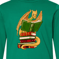 thumbnail image 4 of Inktastic Well-read Cute Gold Dragon Reading Books Long Sleeve Youth T-Shirt, 4 of 5