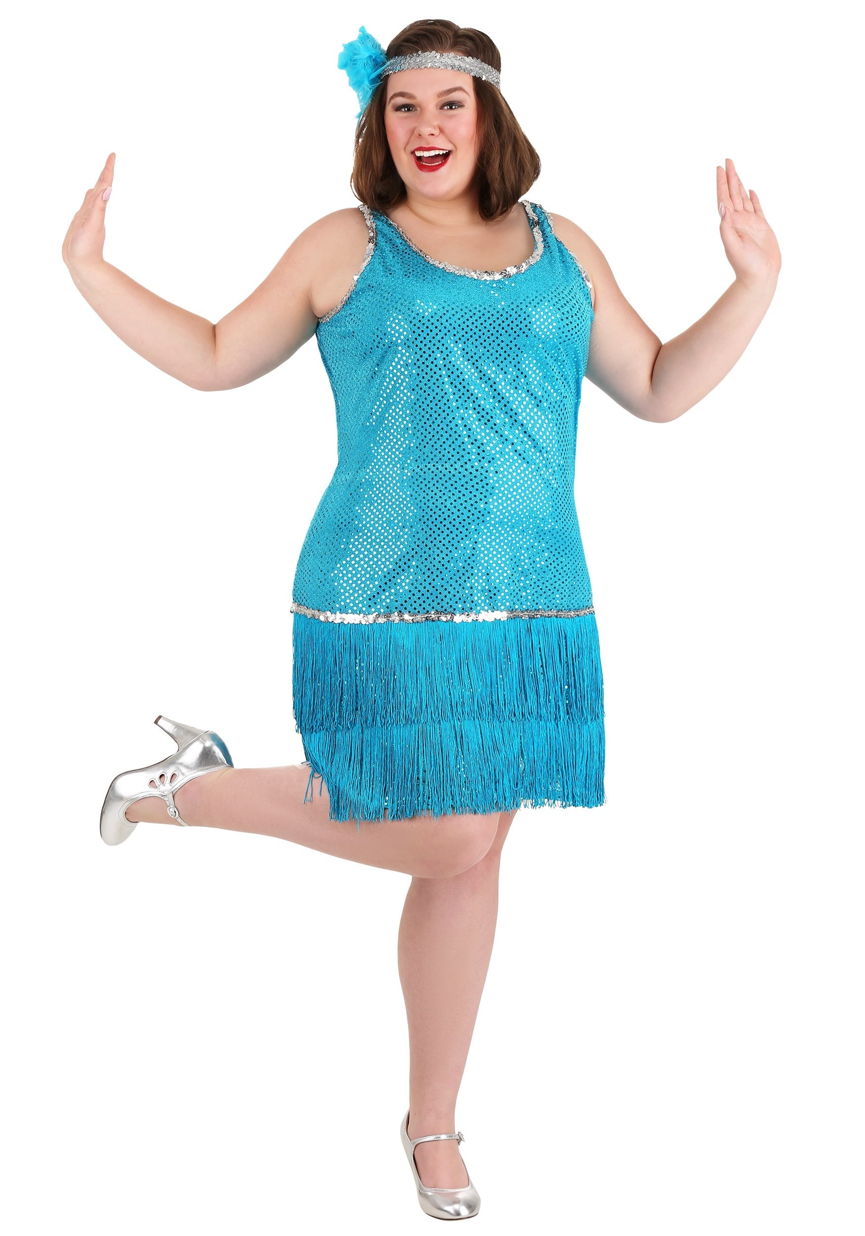 Fringe Turquoise Flapper Costume ...