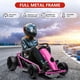 thumbnail image 1 of Historyli Kart de 24 V para niños mayores de 8 años, coche de carreras de derrape de 8 mph con música, color rosa y rojo, 1 of 6