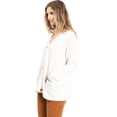 thumbnail image 2 of Lana Roux Women's Soft 'n Slouchy Fuzzy Eyelash Casual Cardigan (L, Ivory), 2 of 3