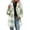 Green, variant on Women's Casual Fuzzy Plaid Jacket Lapel Button Front Long Sleeve Oversized Loose Fit Outerwear