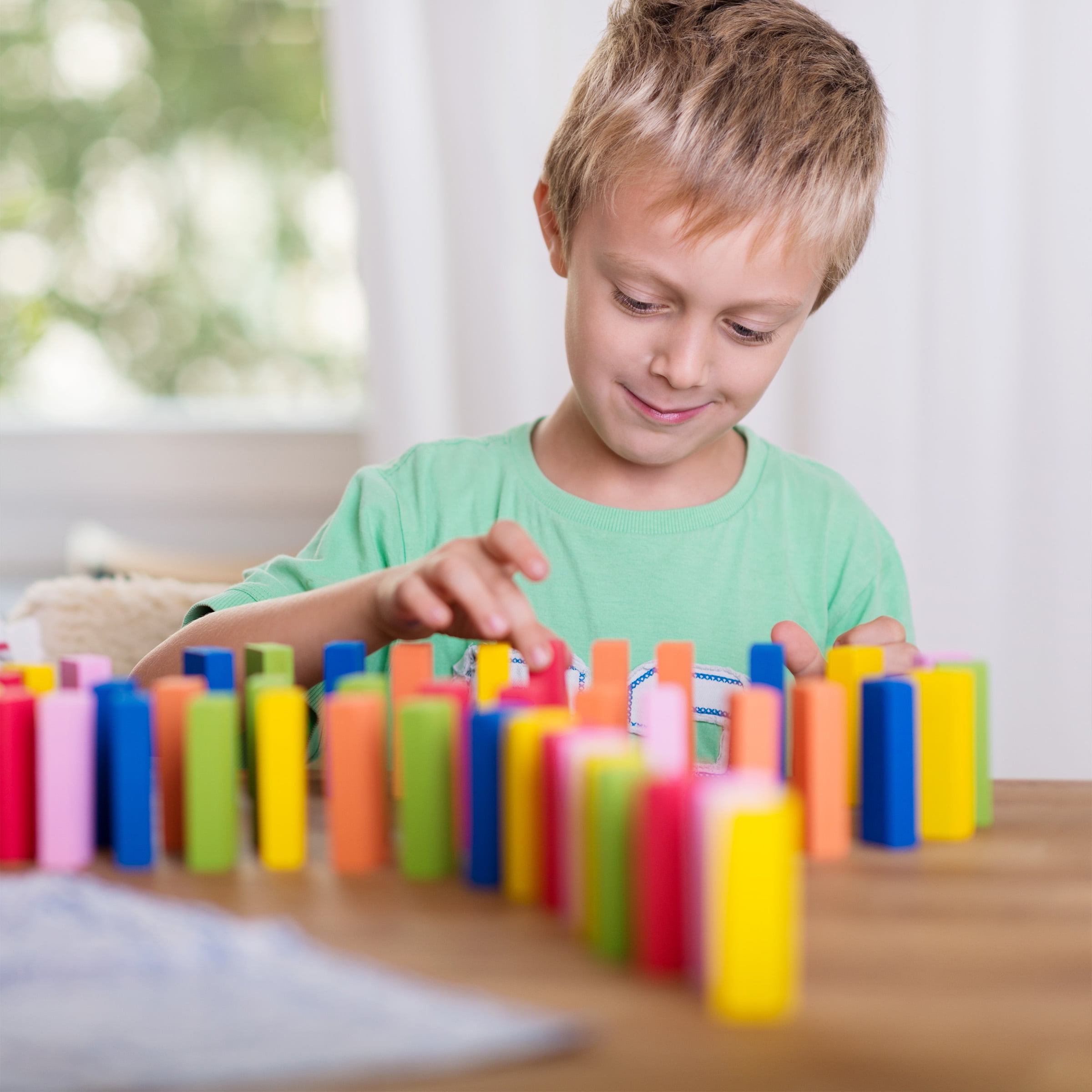 Colorful Wooden Dominoes Block Set with 200 Blocks- Classic Educational Game,  1 unit - Kroger