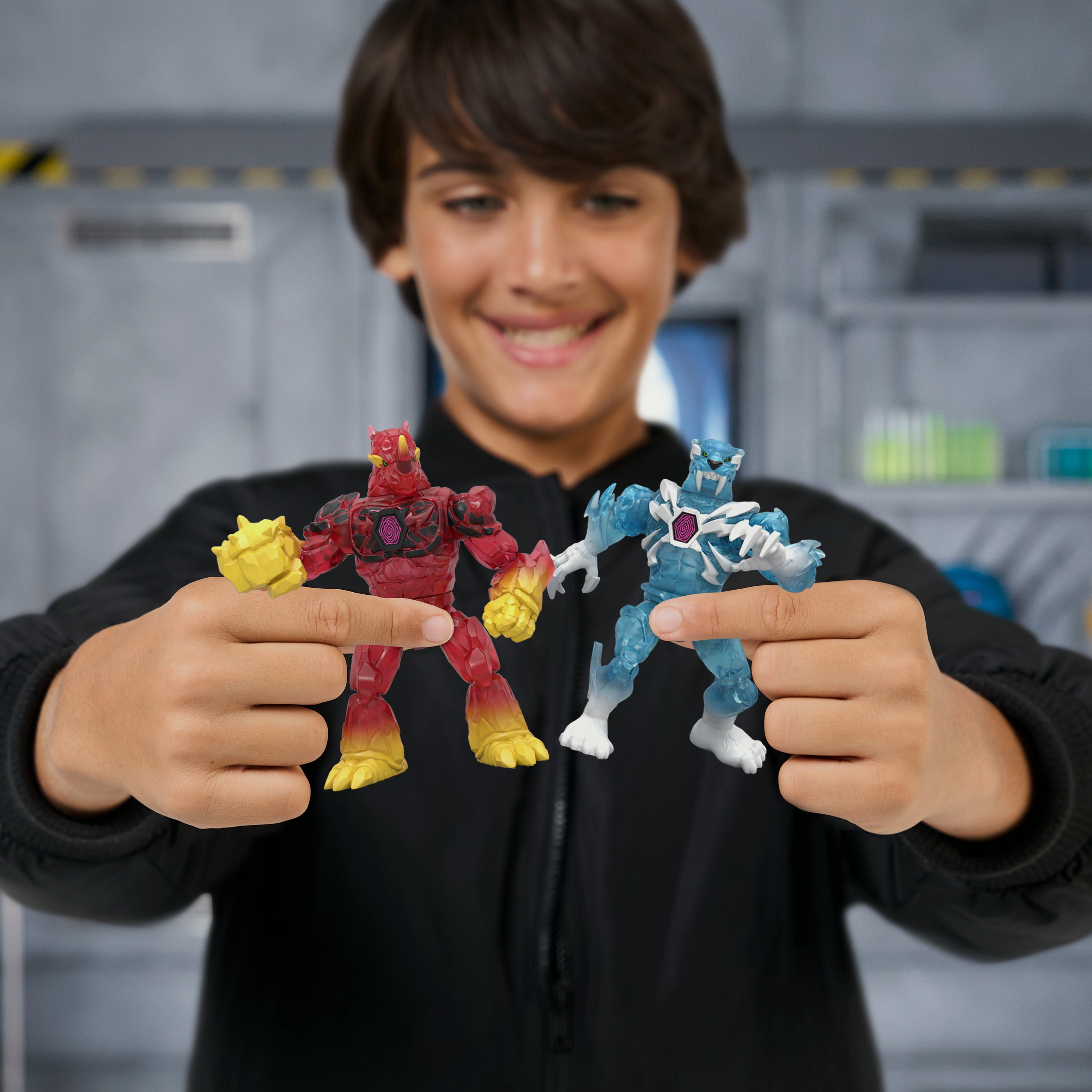 MrBeast Lab Hybrids Lava + Ice Multi Pack, Reveal Different Hybrid Parts To Create 2 Mix & Match Figures, Collect 30+ Beasts, Ages 6+, Walmart Exclusive