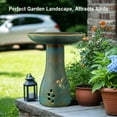 thumbnail image 7 of EFISPSS Ceramic Weather-Resistant Freestanding Bird Bath, Elegant Outdoor Décor, 7 of 7