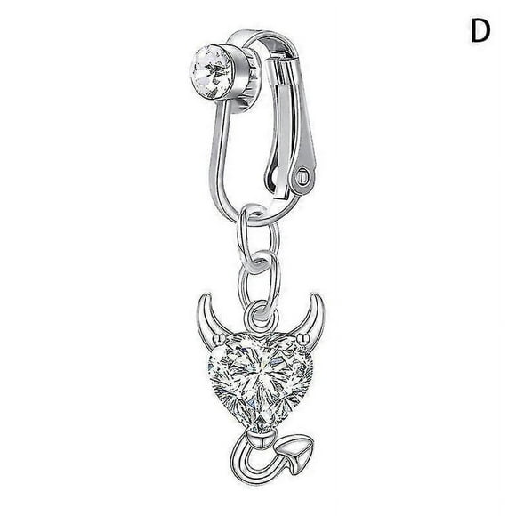 1pc Fake Belly Button Ring Fake Clip On Belly Piercing Non Piercing Navel Ring