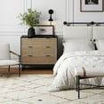 thumbnail image 2 of Nathan James Kova Boho Dresser or Storage Cabinet with Drawers for Bedroom or Nursery with Textilene Rattan Accent and Metal Legs, Black Oak, 2 of 6