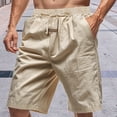 thumbnail image 2 of Men’s Cotton Linen Casual Shorts Beach Vacation Sports Cool Summer Bottoms, 2 of 5
