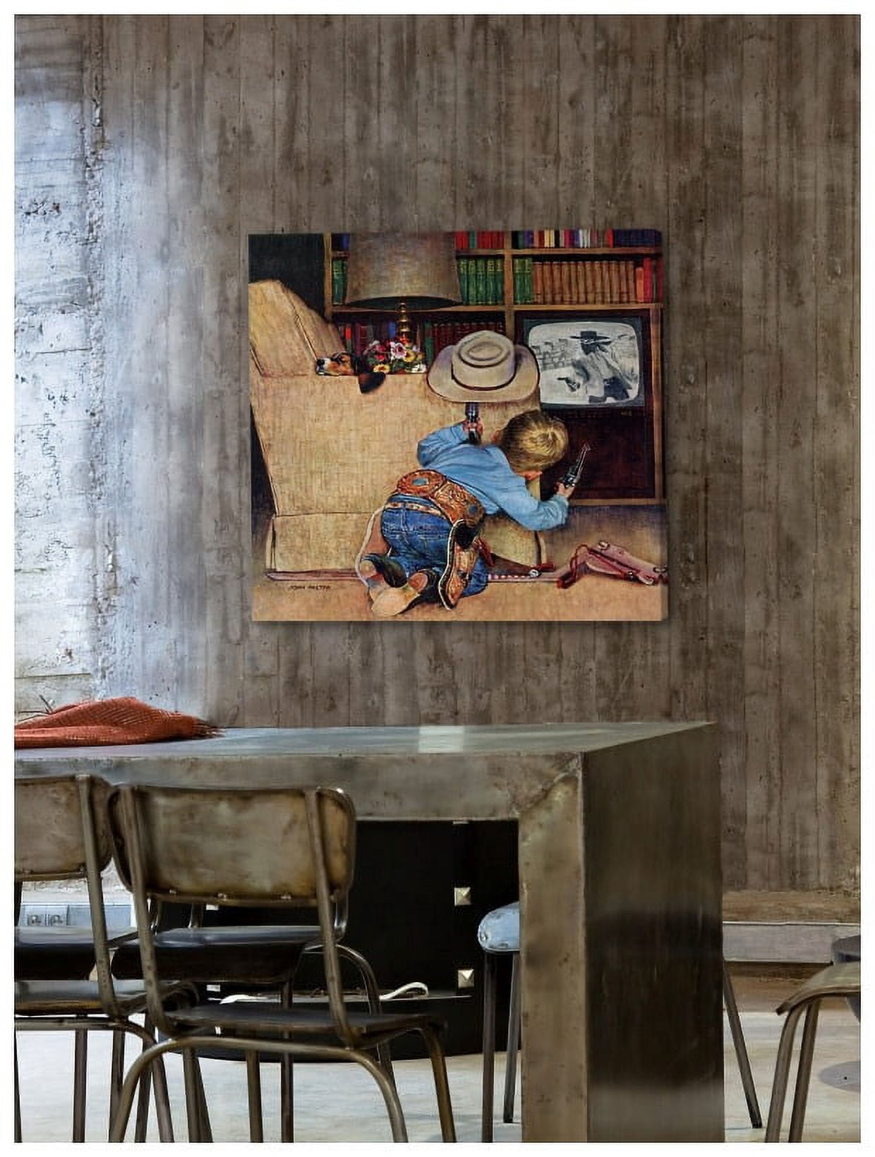 Marmont Hill "Cowboy and TV" by Curtis Painting Print on Canvas
