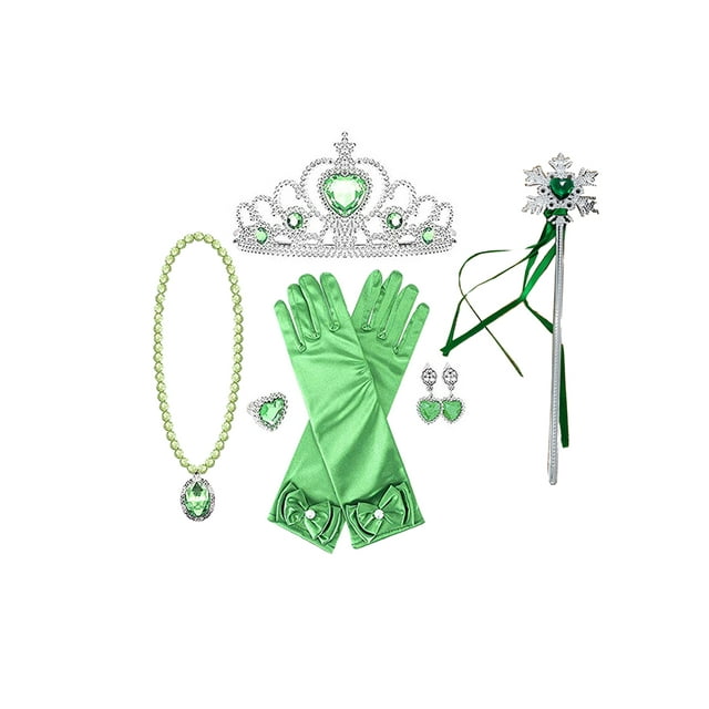 SUNSIOM Ensemble de Costume Cosplay pour Filles, Robe Verte Ailes de Papillon Jupe Sac à Bijoux Féerique