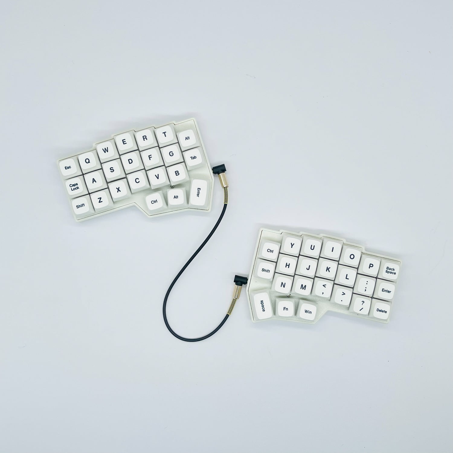 MiFuny CORNE V4 Split Keyboard Kit White No Carving Keycap Wired RGB Hot-swappable Support VIAL Left and Right Hand Split Keyboard