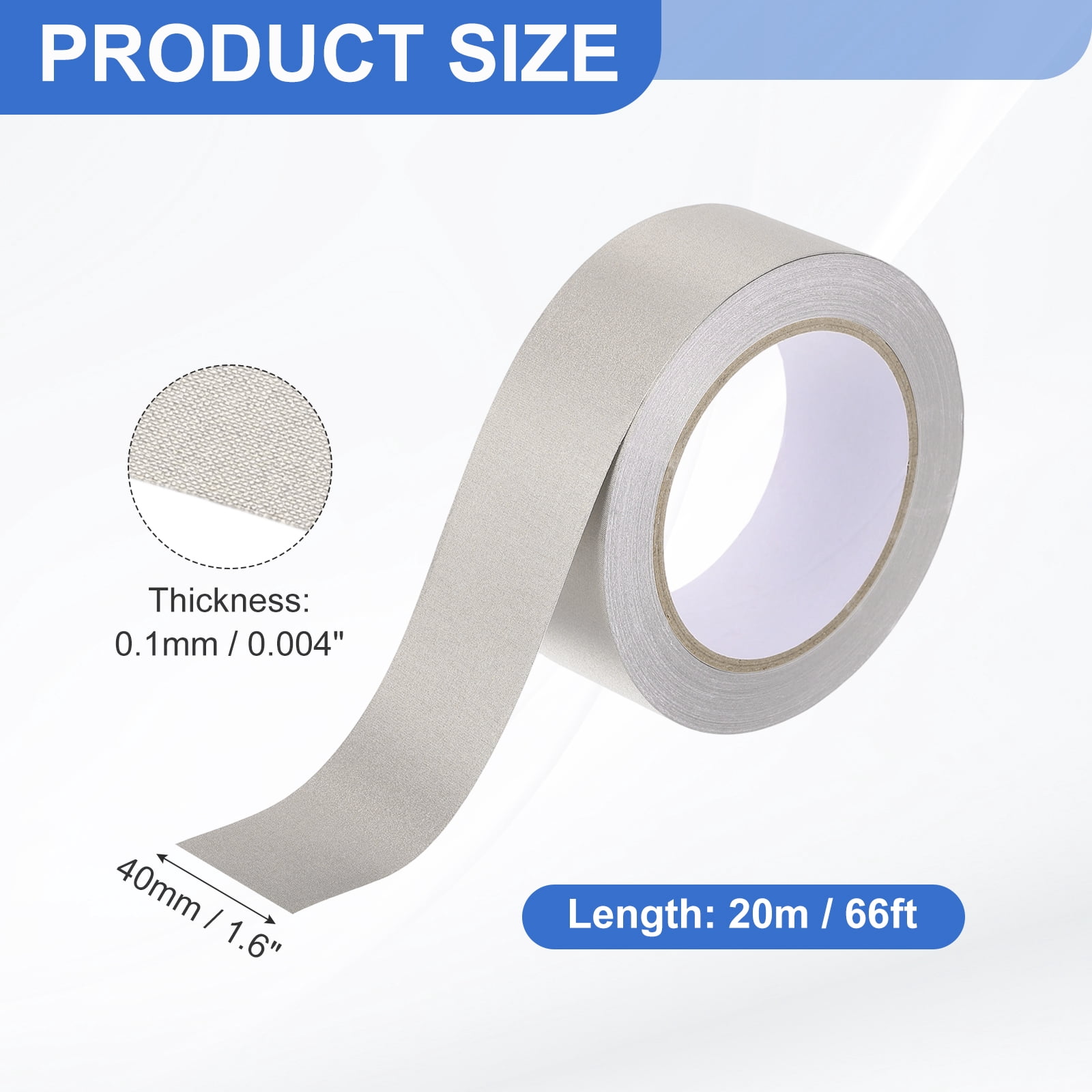 Uxcell Faraday Tape 1.6" x 66 Feet Single Side Conductive Cloth Tape High Temp Adhesive Tapes Roll for RFI/EMI Shielding Grounding Electrical Repair Cable Interference Blocking