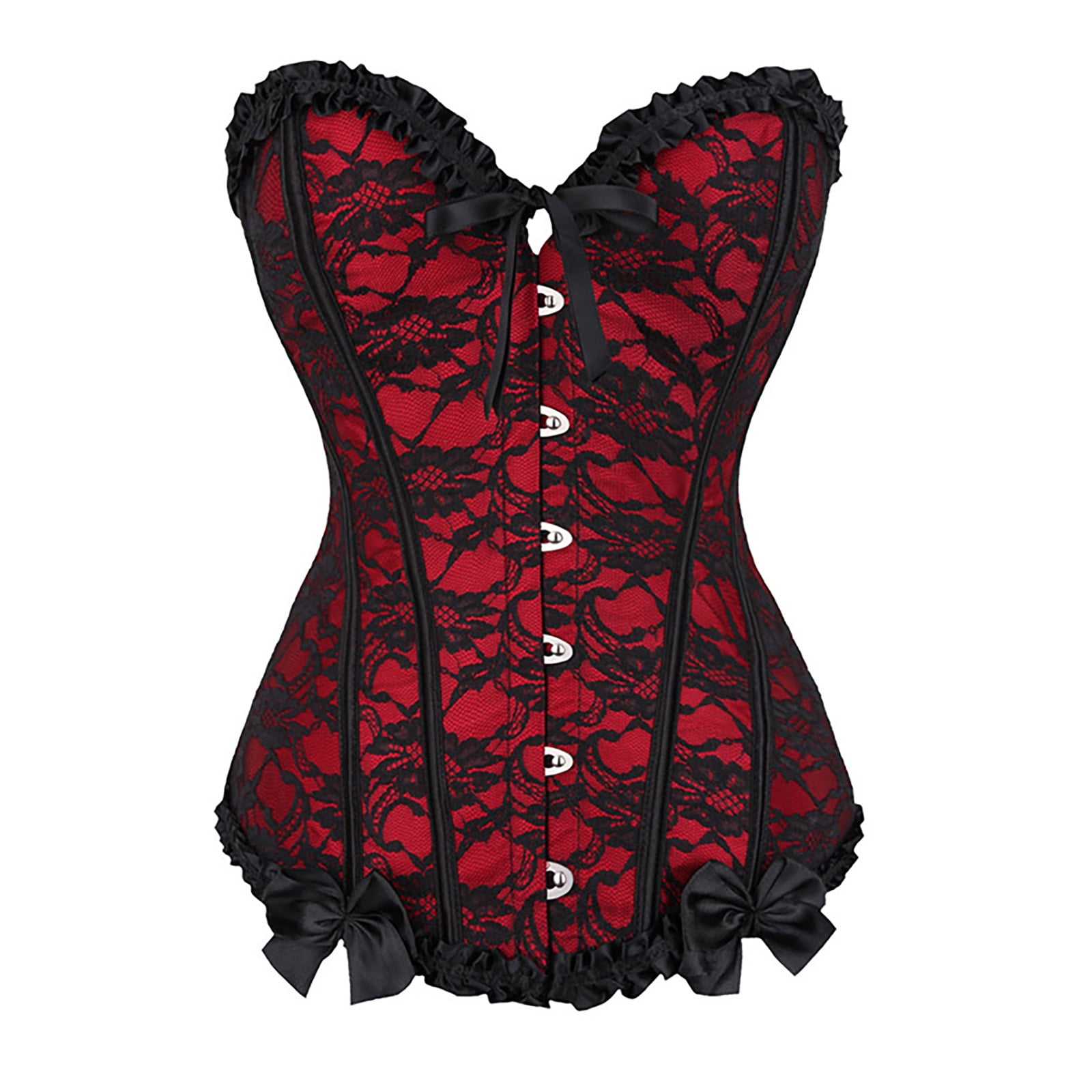 Women Lace Corset Push Up BodyShaping Overbust Corset Bustier with
