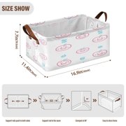 Cheerful Fruits Shelf Baskets Set of 2 Foldable Metal Frame Open Storage Bins 16.9x11.4x7.7in Large Capacity