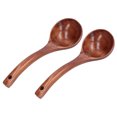 thumbnail image 3 of Cuchara de madera de 2 uds., cucharón con mango largo, Kit para gachas, café, postre, cuchara de 8cm de ancho, 3 of 8