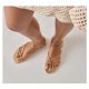 thumbnail image 5 of Sandalias planas con tiras doradas XBKXMK para mujer con punta abierta, 5 of 6
