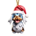 thumbnail image 2 of Adornos navideños, adornos navideños, regalos navideños, decoración plana para el hogar con forma de perro, decoración para el árbol de Navidad, decoración con colgante, 2 of 4