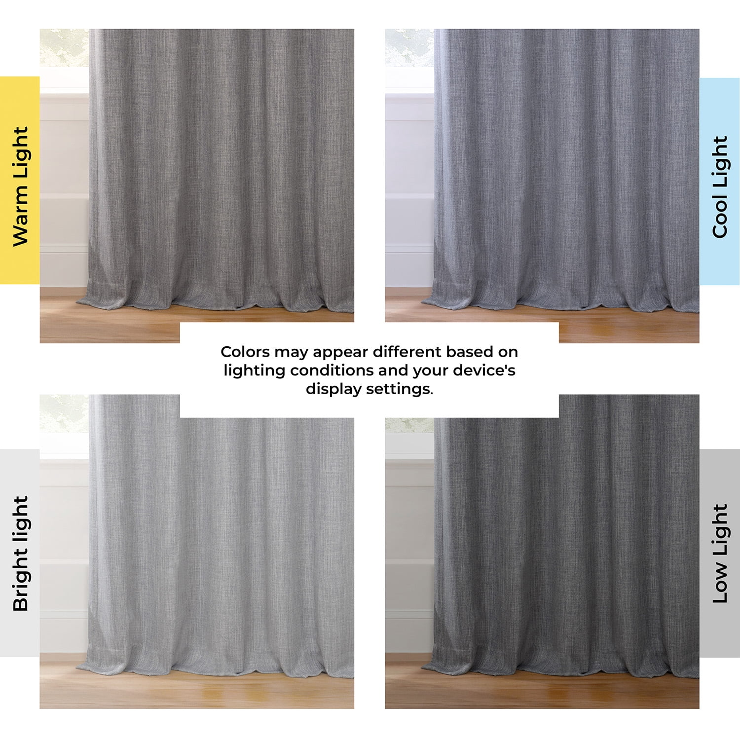 HPD Half Price Drapes Blazer Grey Extra Wide Faux Linen Room Darkening Curtains for Bedroom & Living Room Curtains (1 Panel), Window Curtains 120 inches long, extra wide curtains, 100W X 120L