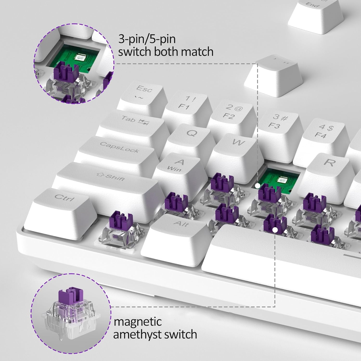 MageGee 60% Rapid Trigger Gaming Keyboard, Hall Effect Magnetic Switch, Actuation Point Adjustable, Hot Swappable RGB Backlit Wired Keyboard with Arrow Keys