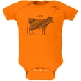 thumbnail image 1 of Cow Scribble Drawing Orange Soft Baby One Piece, 1 of 1