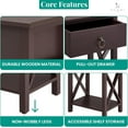 thumbnail image 4 of GHooa Night Stand Bedside Table with Drawer Wooden Side Tables Bedroom Night Stands Small Nightstand End Table with Drawer and Shelf Ideal for Small Spaces Bed Side Table/Night Stand - Espresso, 4 of 8